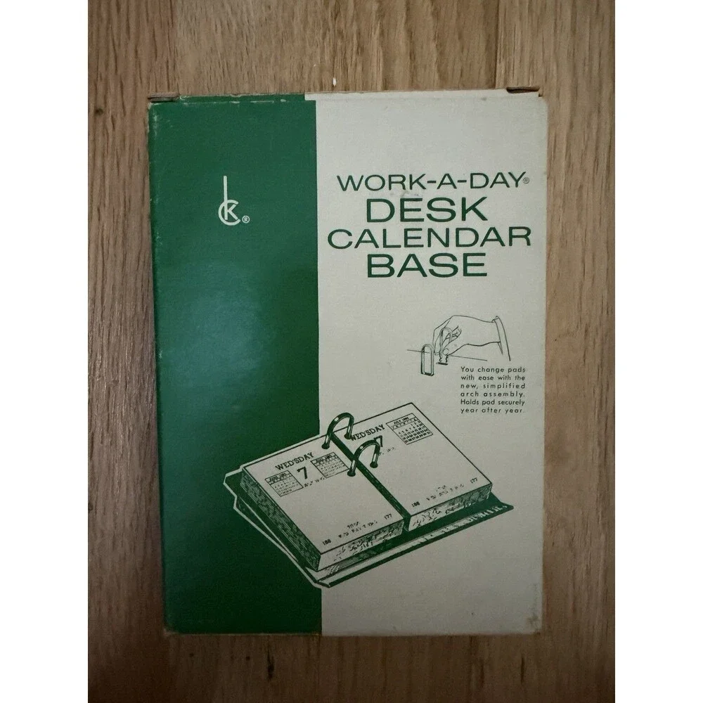 Work-A-Day Desk Calendar Base W190 - NOS
